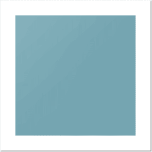 Solid Dusty Blue Lake Blue Monochrome Minimal Design Posters and Art